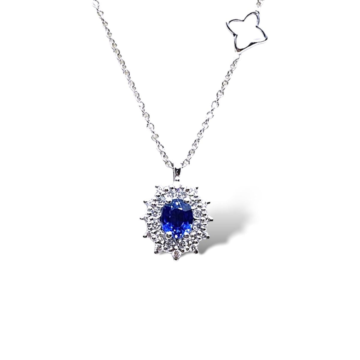 Collana Donna Recarlo con Zaffiro ct 0.44 e Diamanti