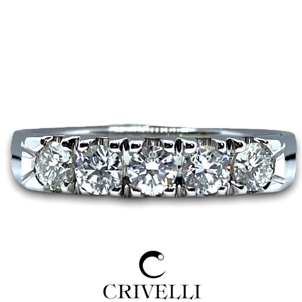Anello Crivelli Veretta a 5 in Oro 18KT 18KT e Diamanti Ct 0.55
