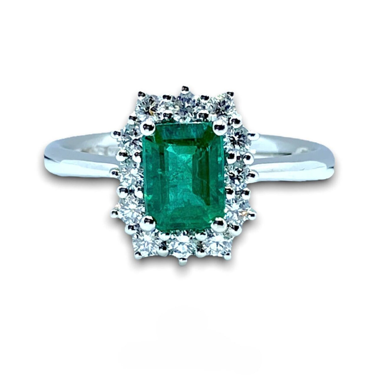 Anello Donna Crivelli con Smeraldo Ct 0.98 e Diamanti