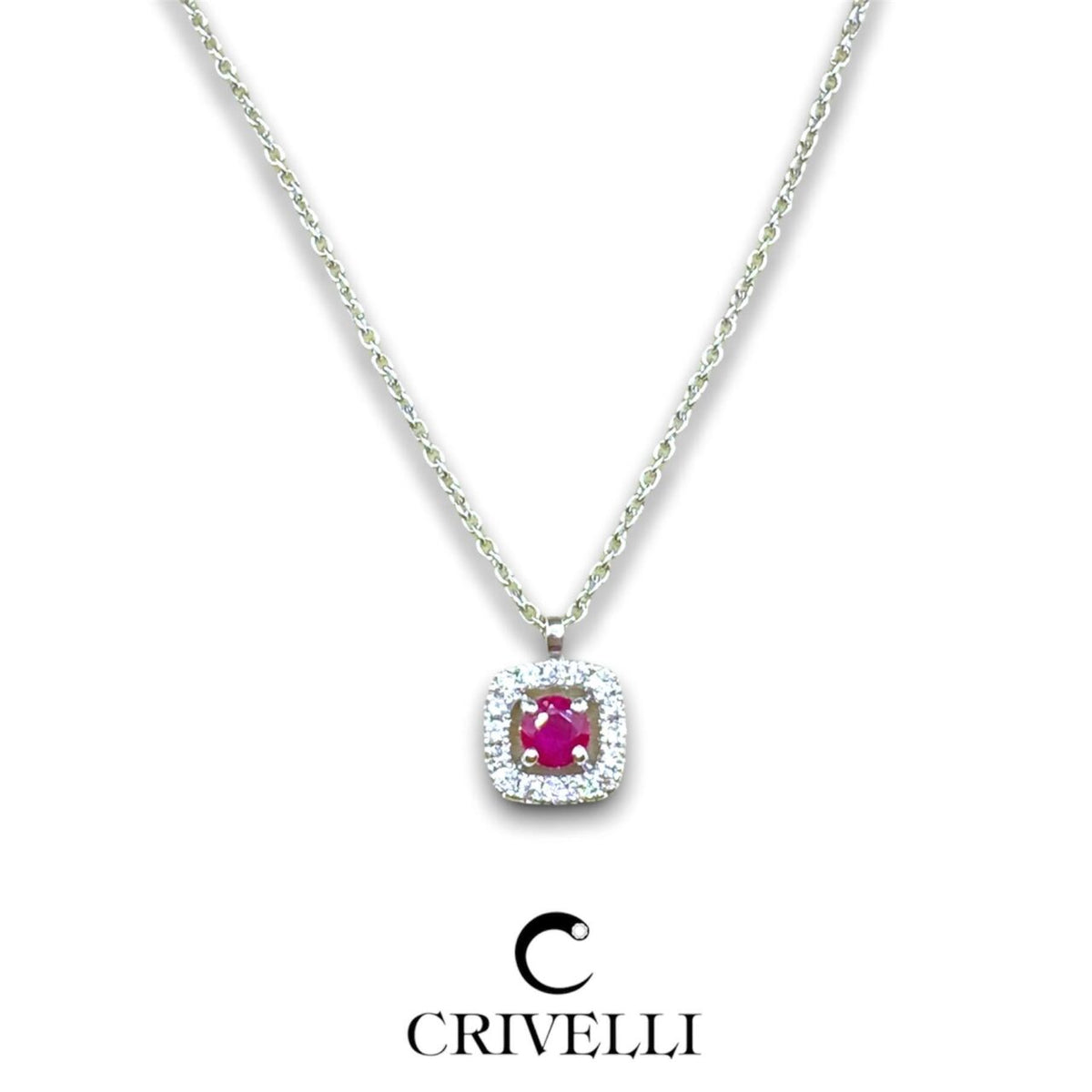Collana Crivelli in Oro 18KT 18KT con Diamanti e Rubino