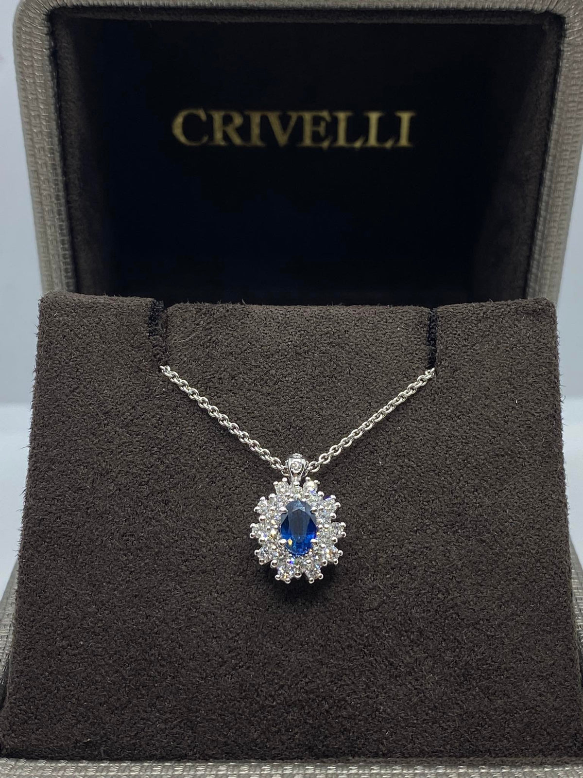 Collana Donna Crivelli con Diamante e Zaffiro Ct 0,61