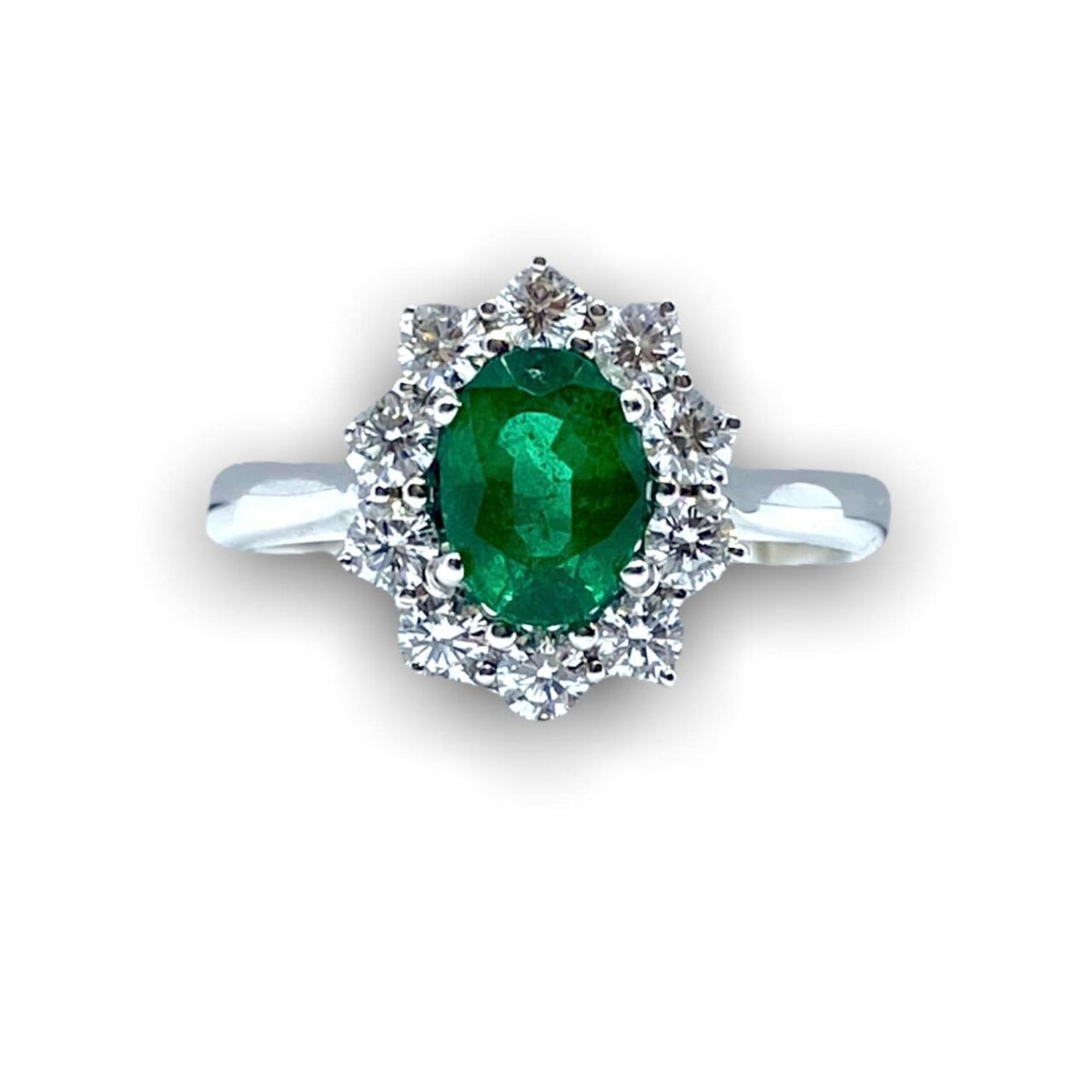 Anello Donna Crivelli con Smeraldo Ct 0.82 e Diamanti