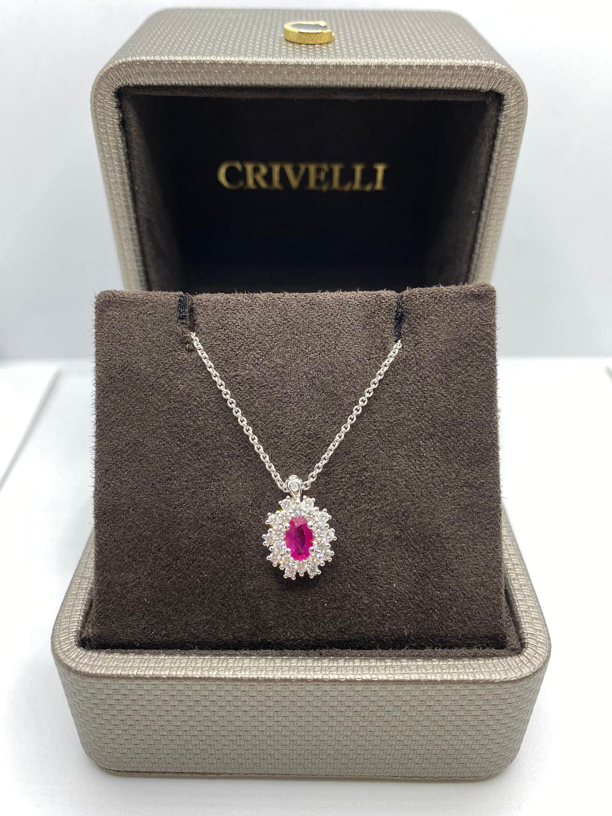 Collana Donna Crivelli con Rubino Ct 0,48 e Diamanti