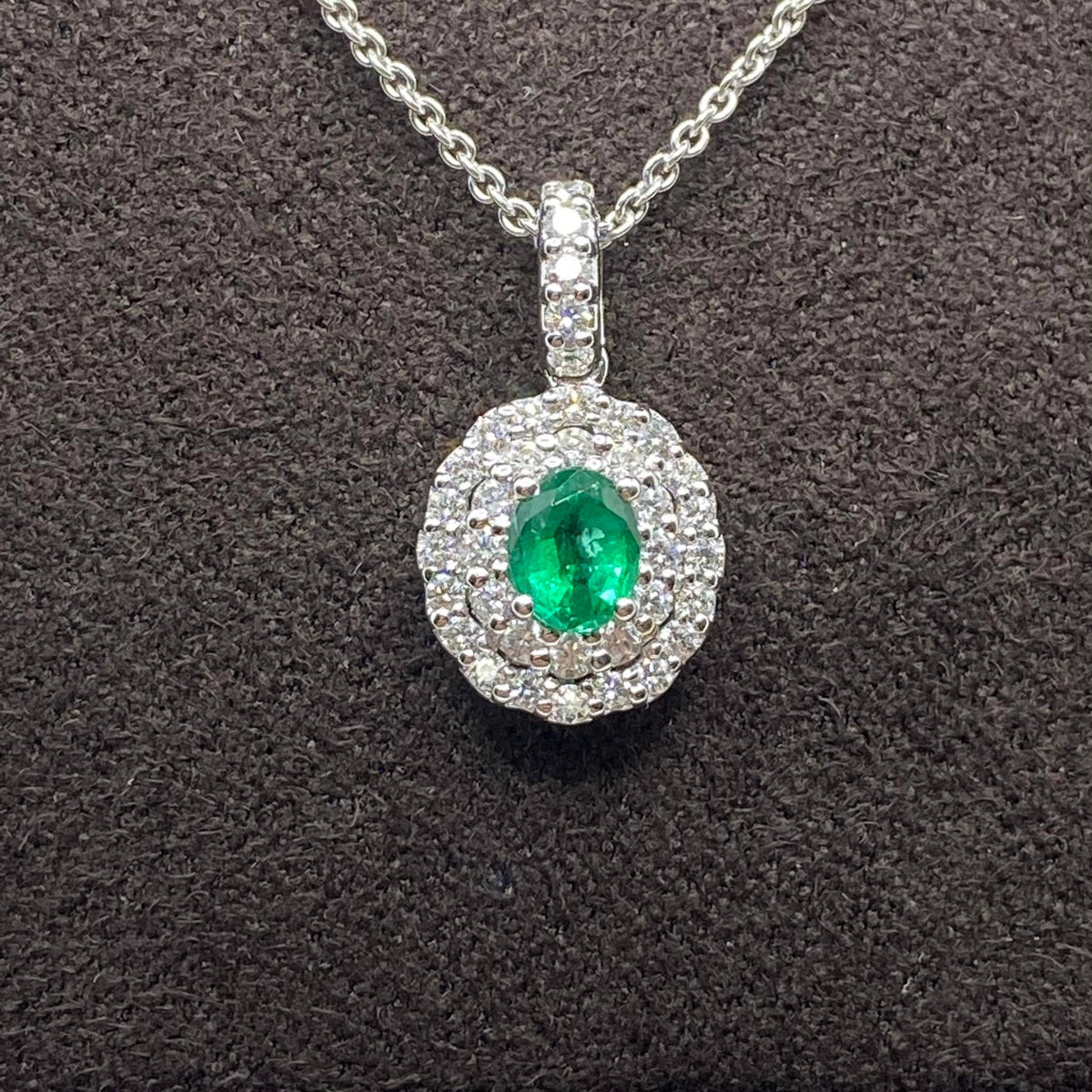Collana Donna Crivelli con Smeraldo e Diamanti
