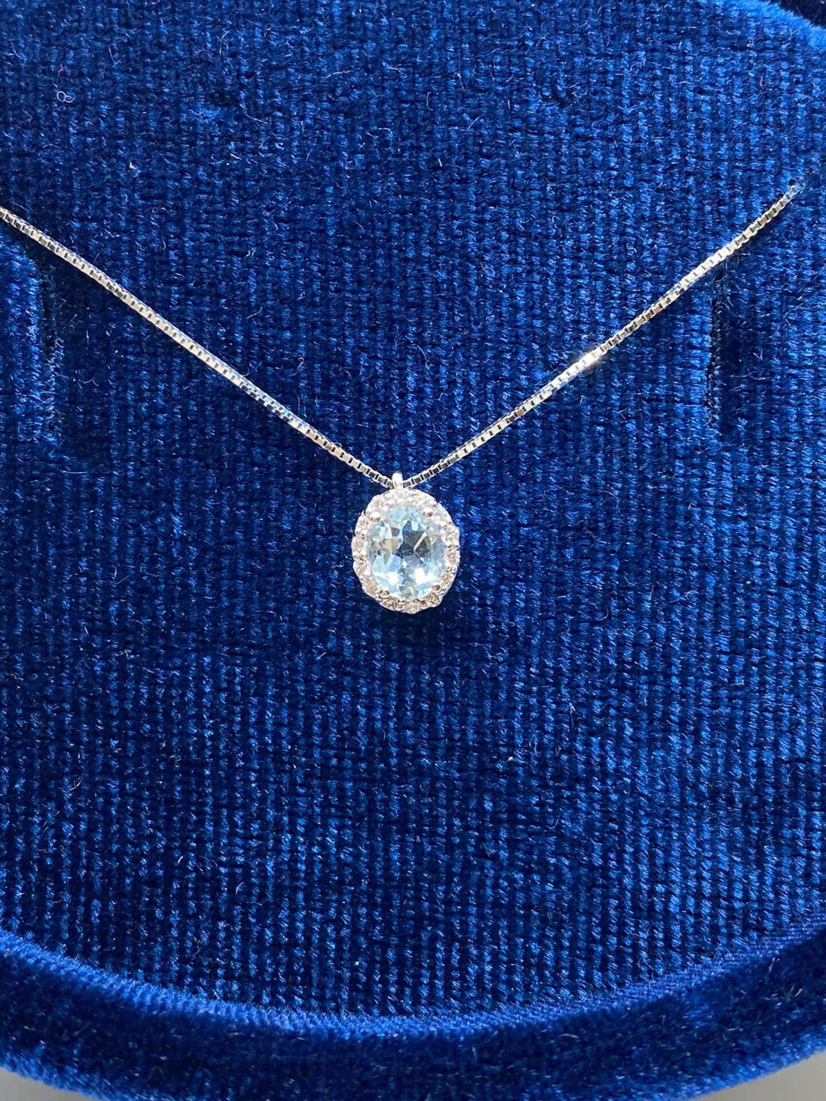 Collana Donna Recarlo Iris con Diamanti e Acquamarina
