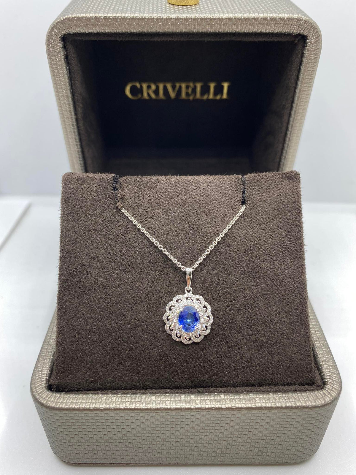 Collana Donna Crivelli con Diamante e Zaffiro Ct 0,68