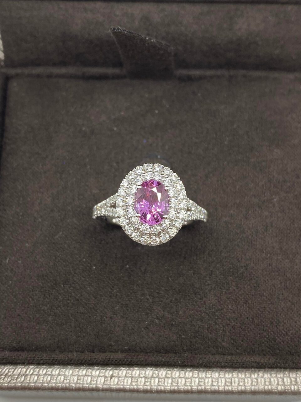 Anello Donna Crivelli con Zaffiro Rosa Ct 1.12 e Diamanti