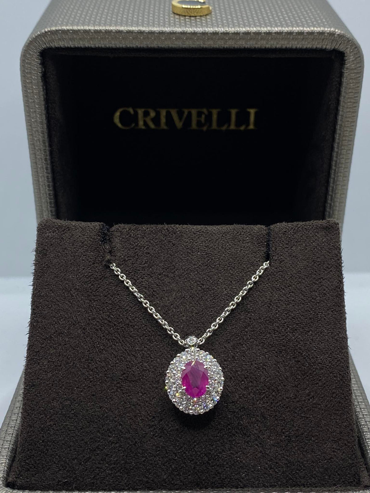 Collana Donna Crivelli con Diamanti e Rubino CT 1,04