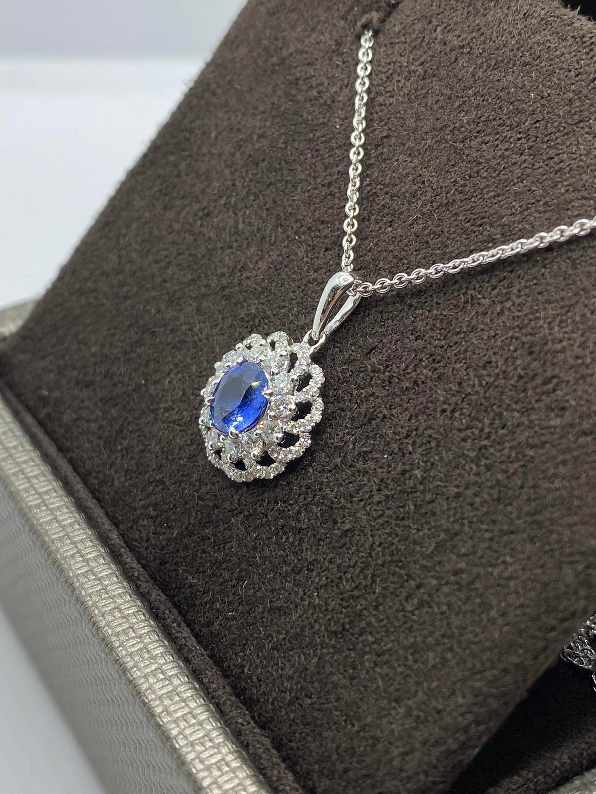Collana Donna Crivelli con Diamante e Zaffiro Ct 0,68