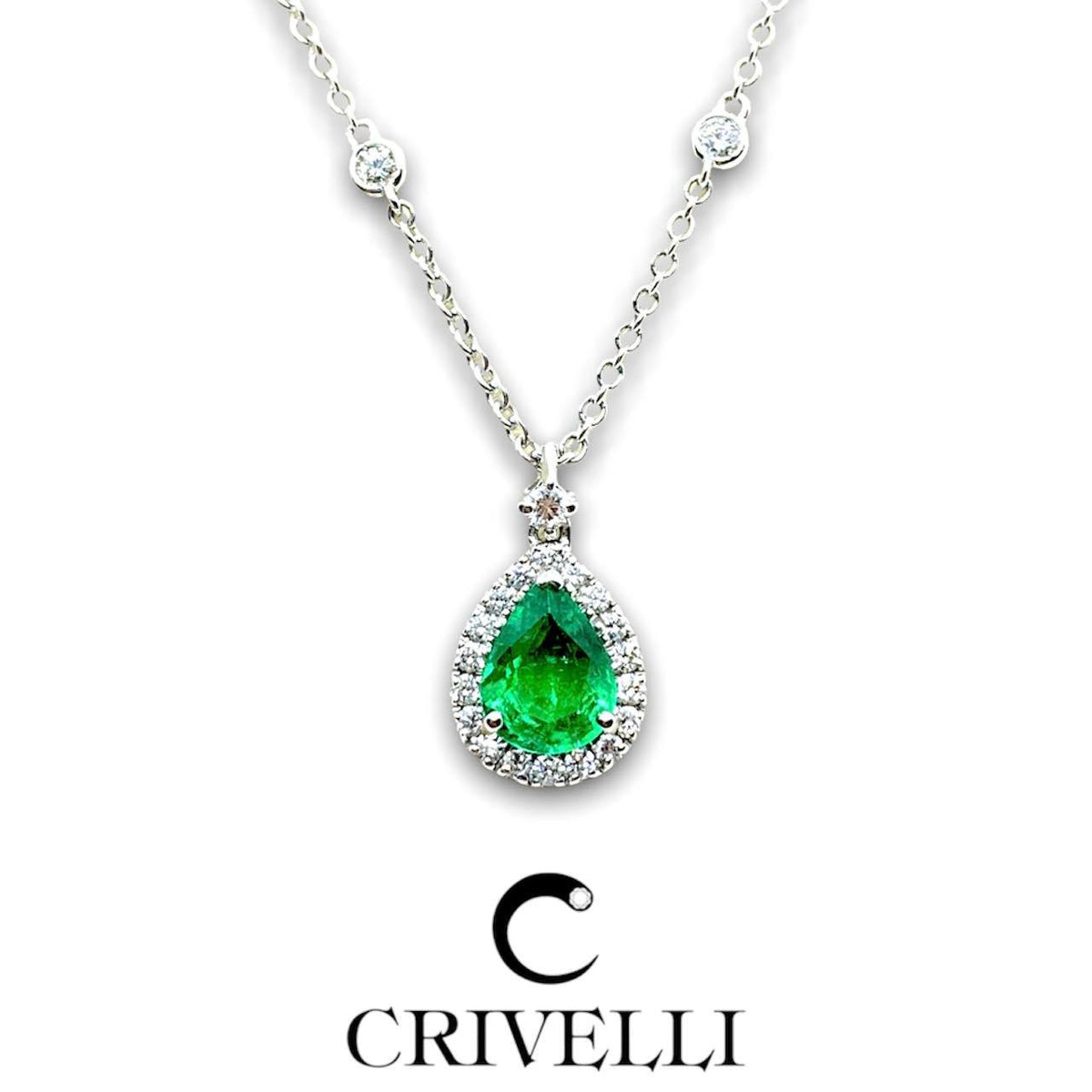 Collana Donna Crivelli a Goccia con Smeraldo CT 0.75