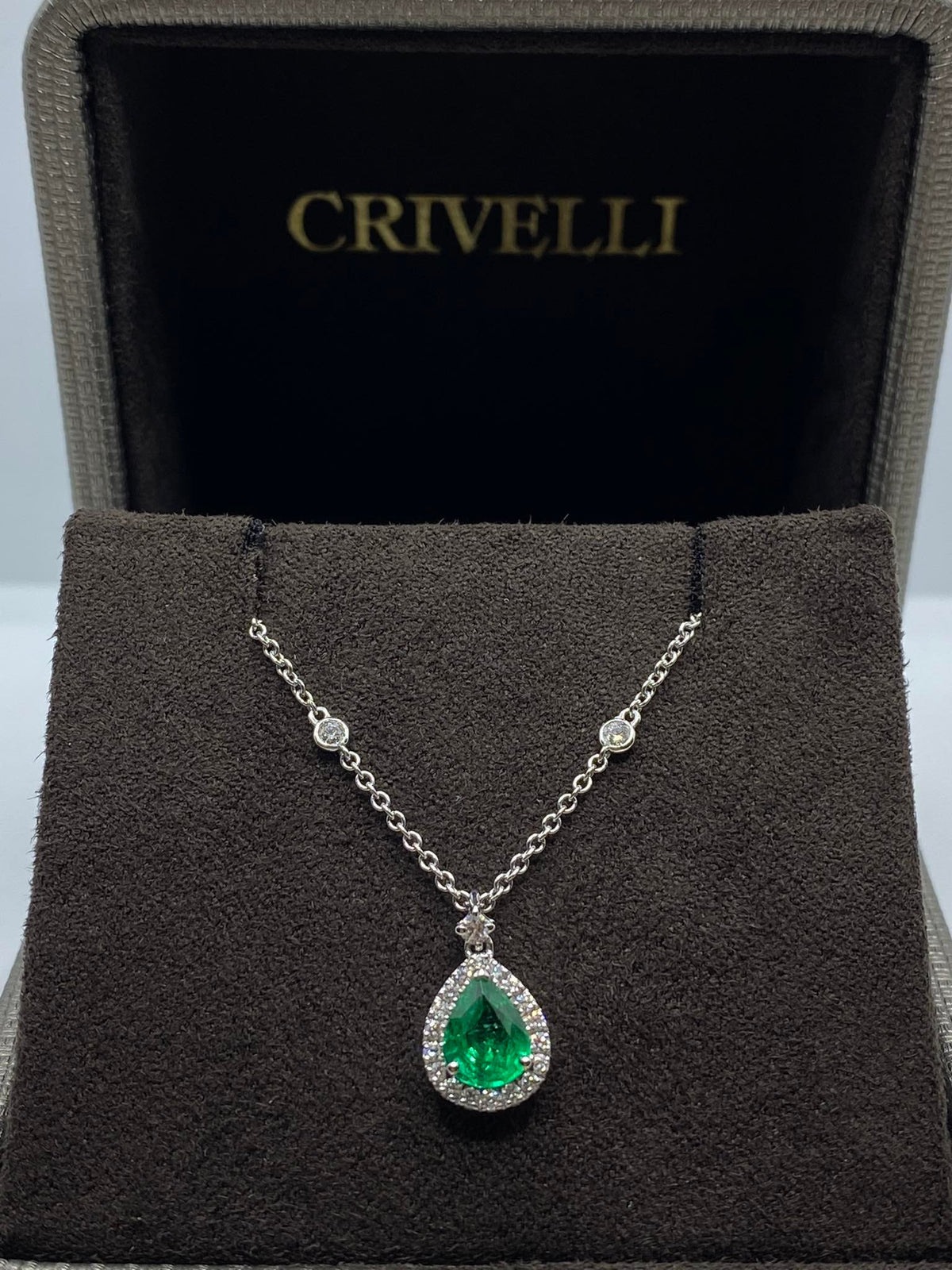 Collana Donna Crivelli a Goccia con Smeraldo CT 0.75