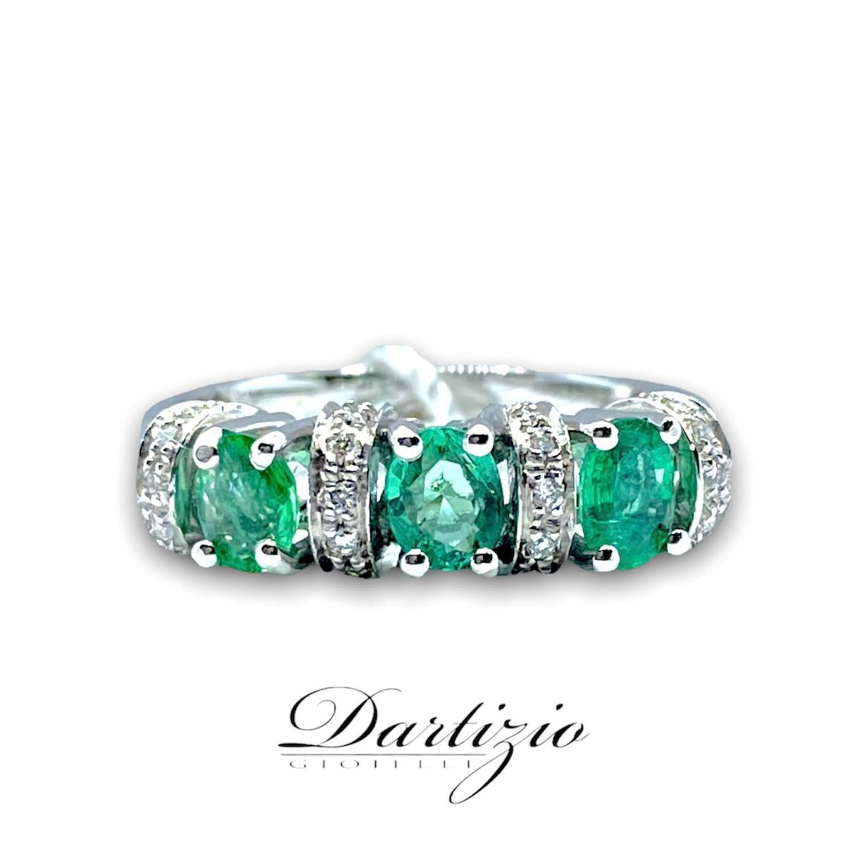 Anello Donna Nardelli con Smeraldi ct 1.50 e Diamanti