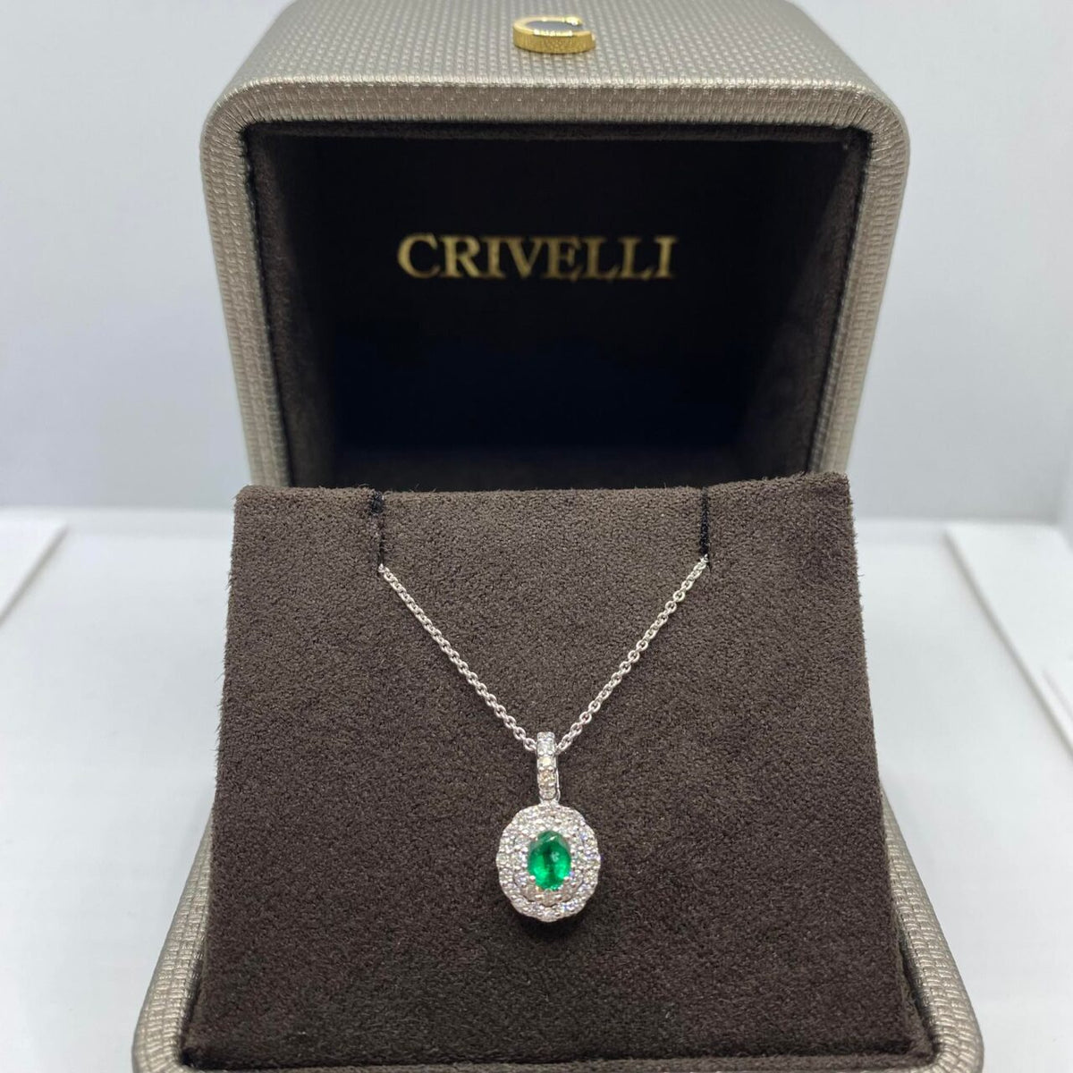 Collana Donna Crivelli con Smeraldo e Diamanti
