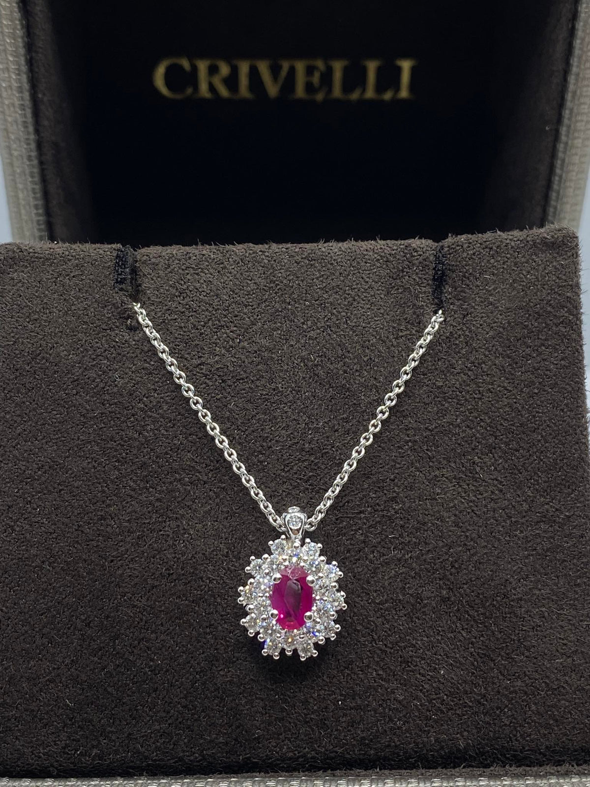 Collana Donna Crivelli con Rubino Ct 0,48 e Diamanti