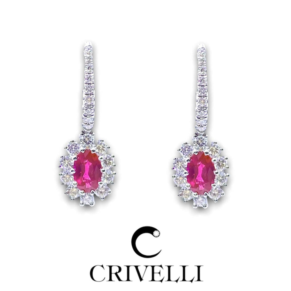Orecchini Donna Crivelli con Rubino Ct 1,05 e Diamanti