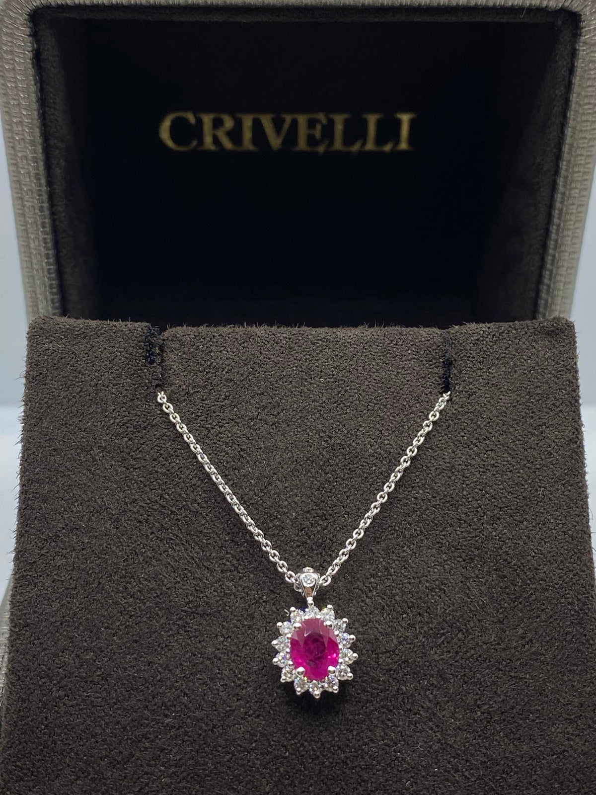 Collana Donna Crivelli con Diamanti e Rubino CT 0,64