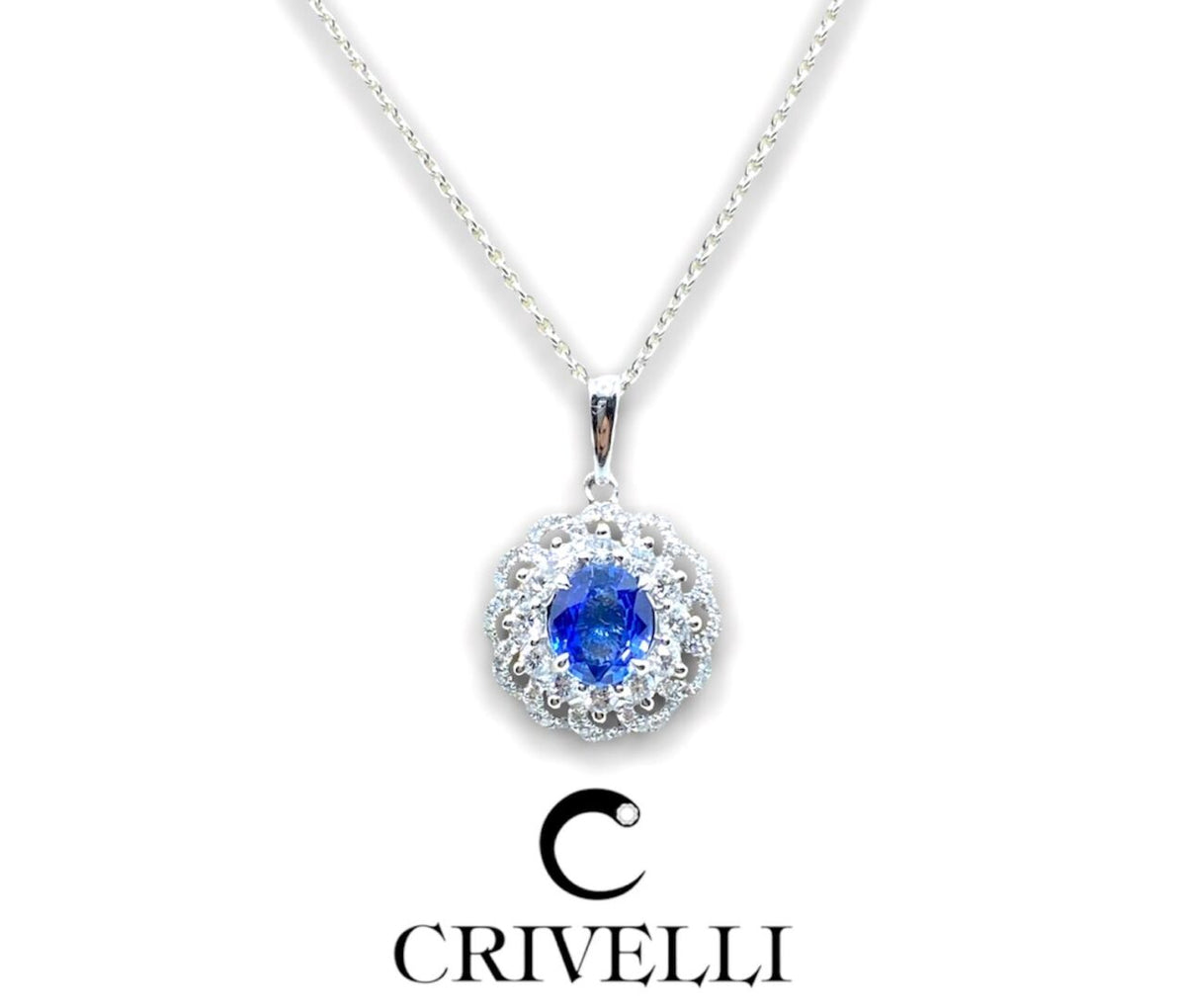 Collana Donna Crivelli con Diamante e Zaffiro Ct 0,68