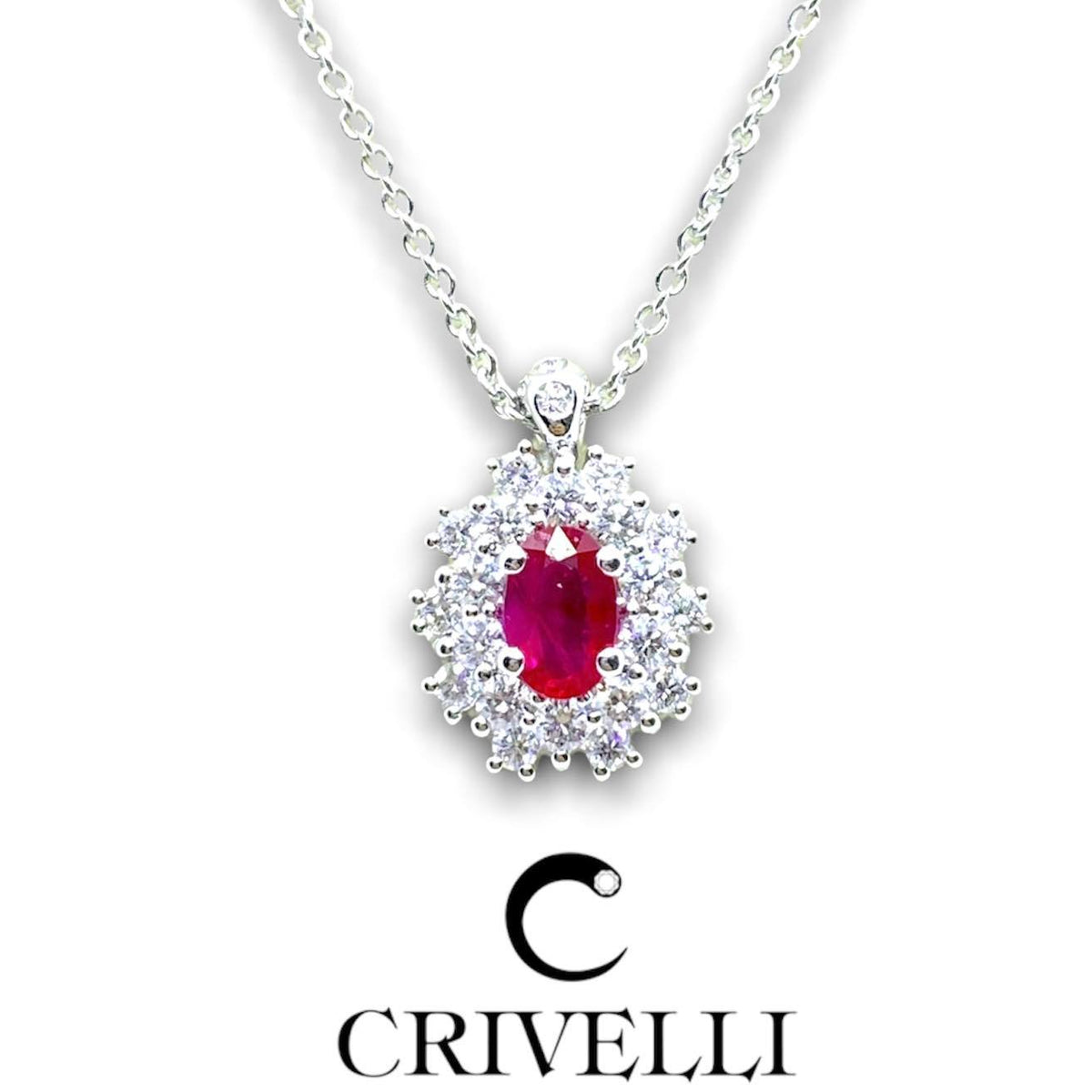 Collana Donna Crivelli con Rubino Ct 0,48 e Diamanti