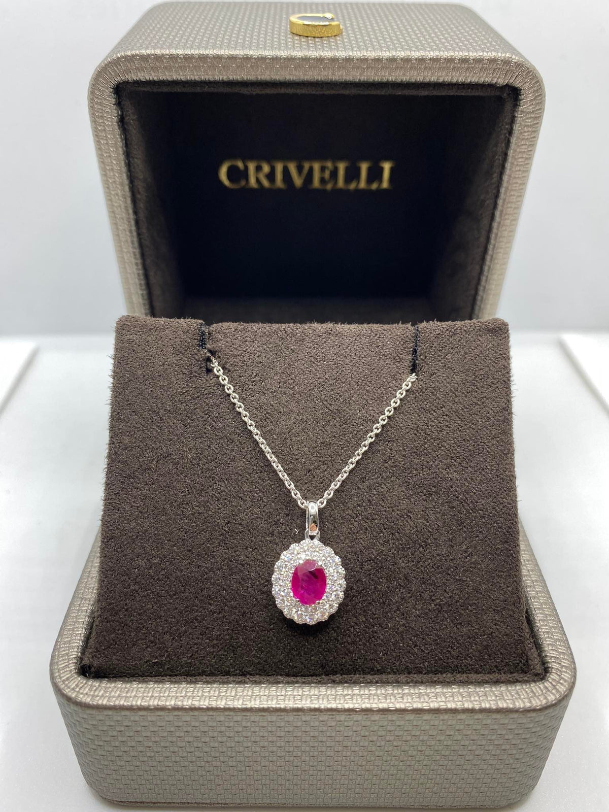 Collana Donna Crivelli con Diamanti e Rubino CT 0.75