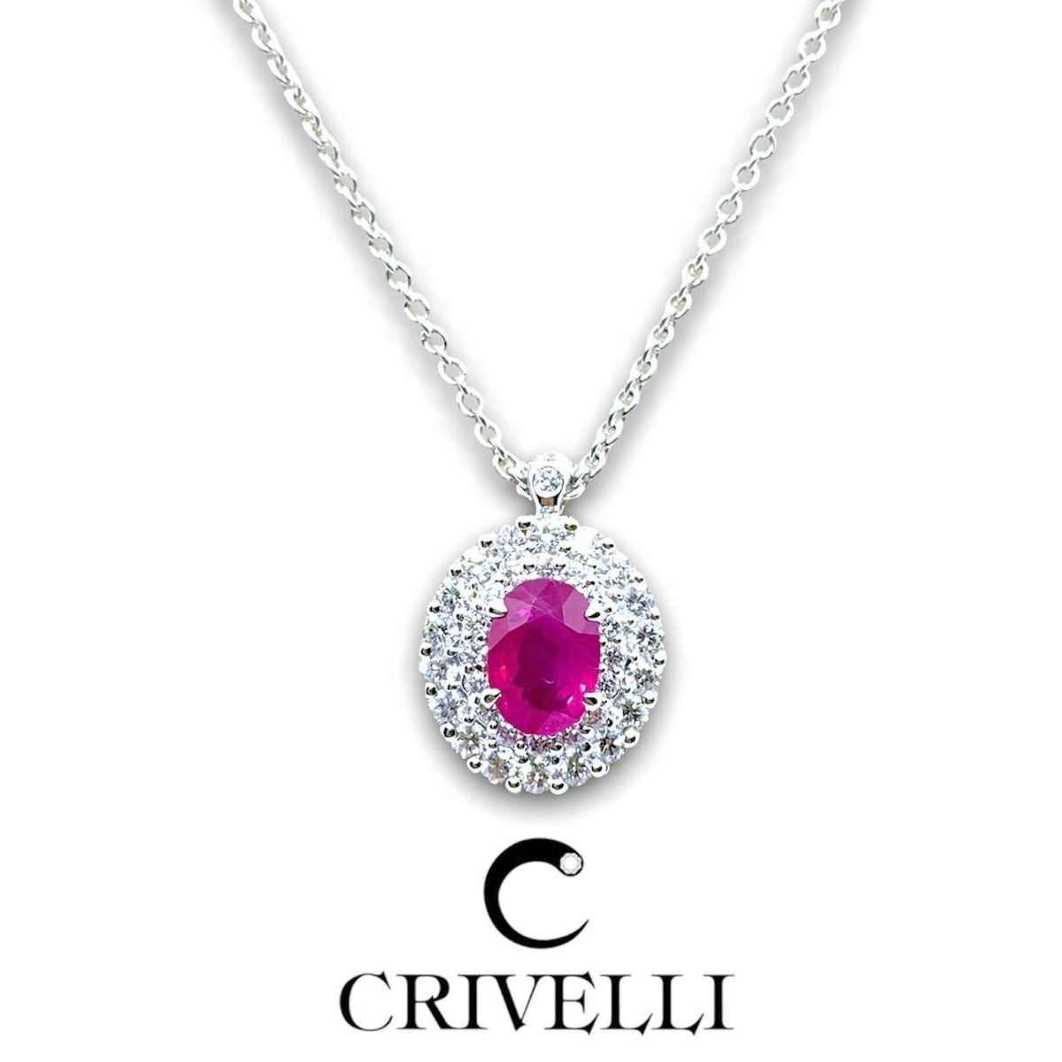 Collana Donna Crivelli con Diamanti e Rubino CT 1,04