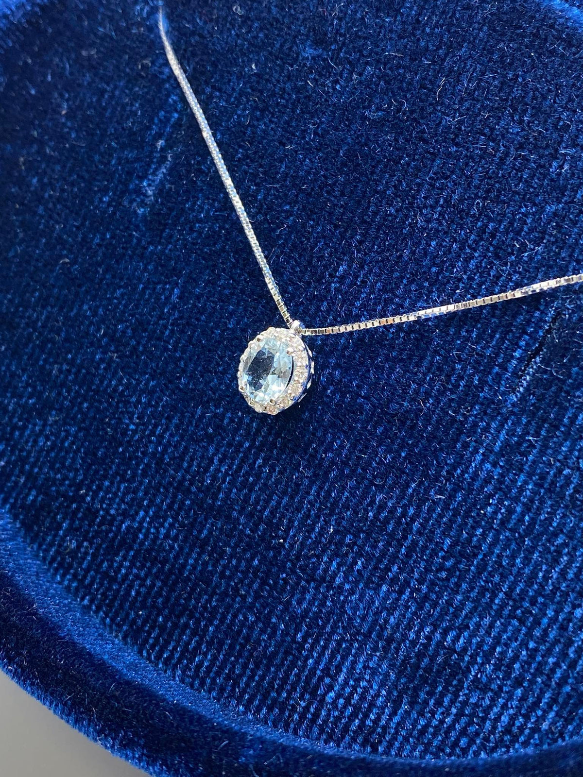 Collana Donna Recarlo Iris con Diamanti e Acquamarina