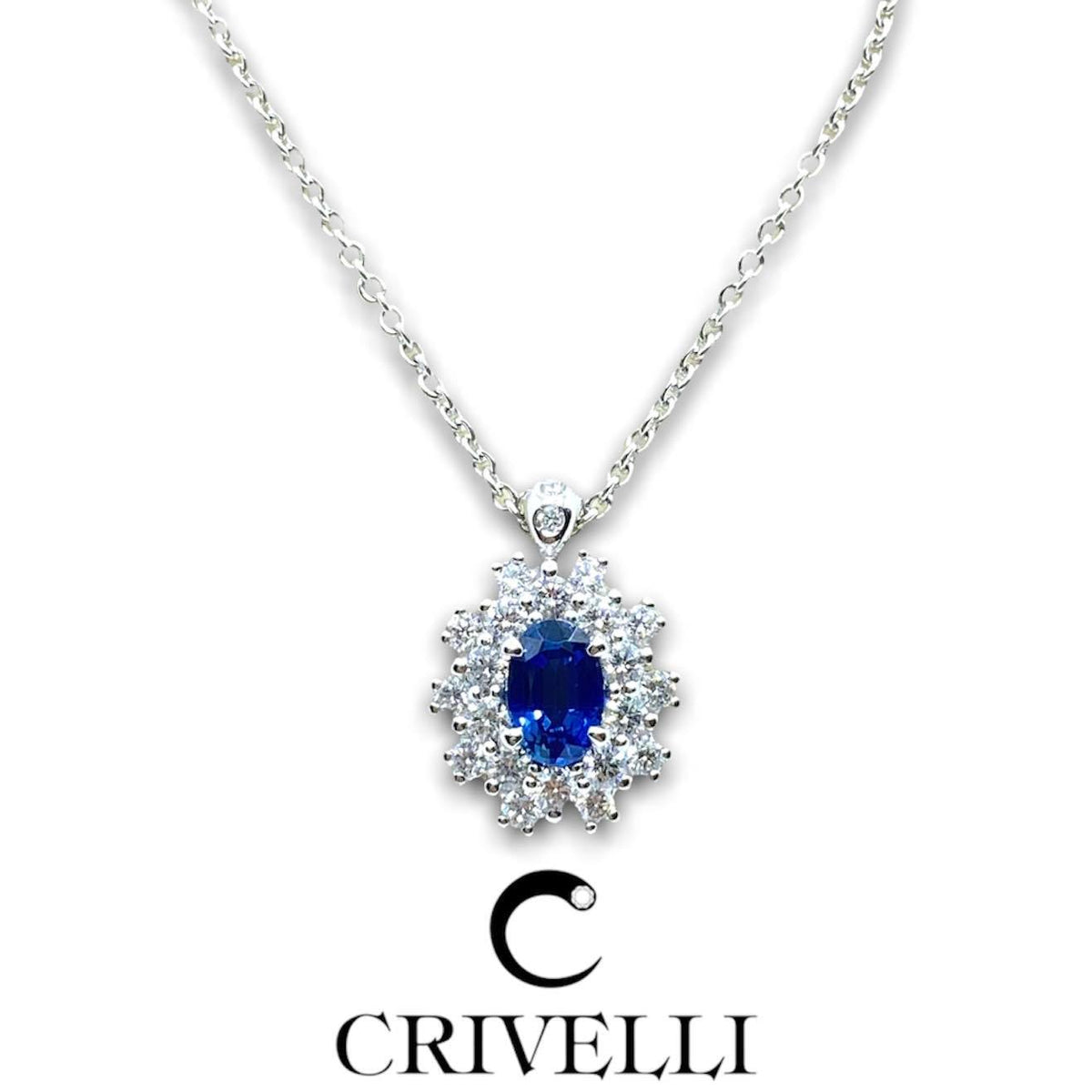 Collana Donna Crivelli con Diamante e Zaffiro Ct 0,61