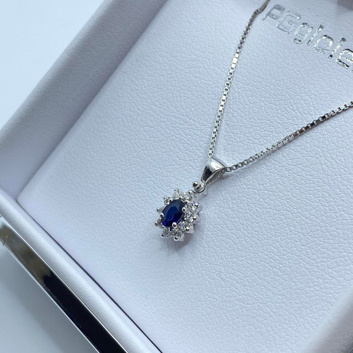 Collana Pg Gioielli in Oro 18KT 18KT con Diamanti e Zaffiro
