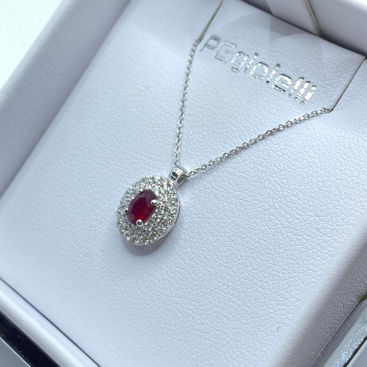 Collana Pg Gioielli in Oro 18KT 18KT con Diamanti e Rubino