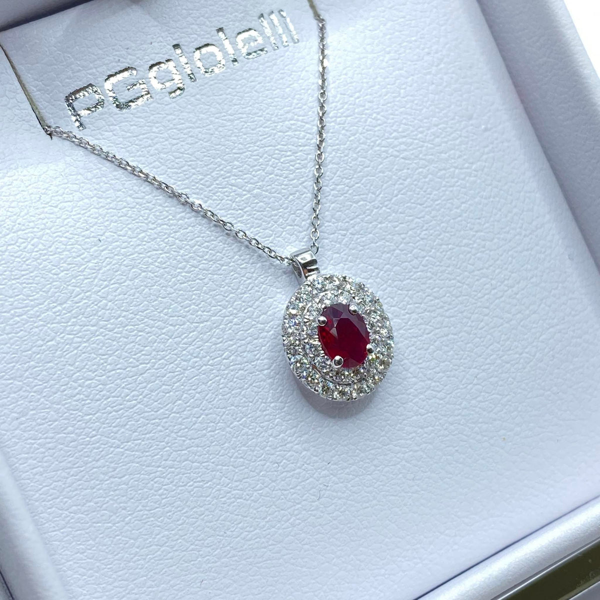 Collana Pg Gioielli in Oro 18KT 18KT con Diamanti e Rubino