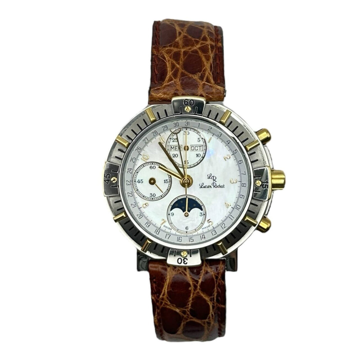 Orologio Uomo Lucien Rochat in Acciaio e Oro 18KT con Fasi Lunari
