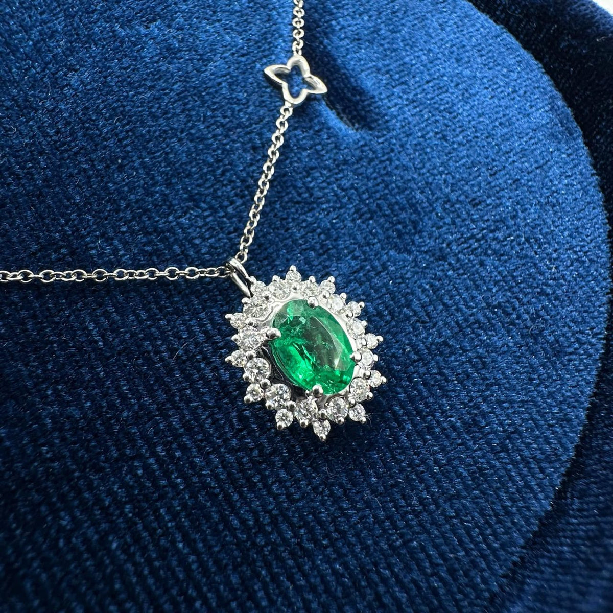 Collana Recarlo con Diamanti e Smeraldo Ct 0,74