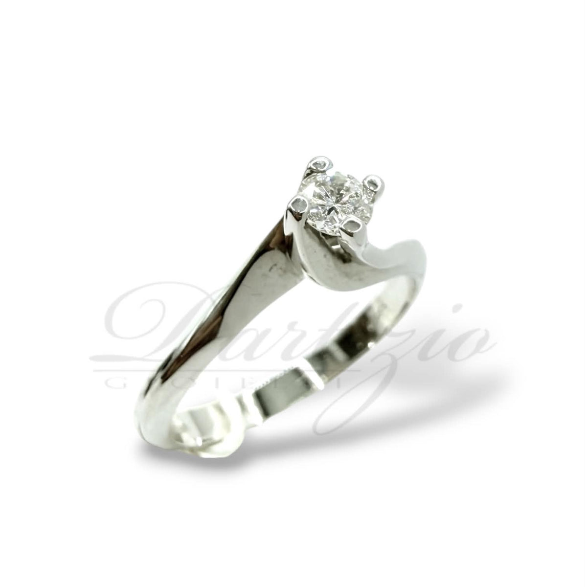 Anello Solitario in Oro 18KT 18KT e Diamante Ct. 0.22