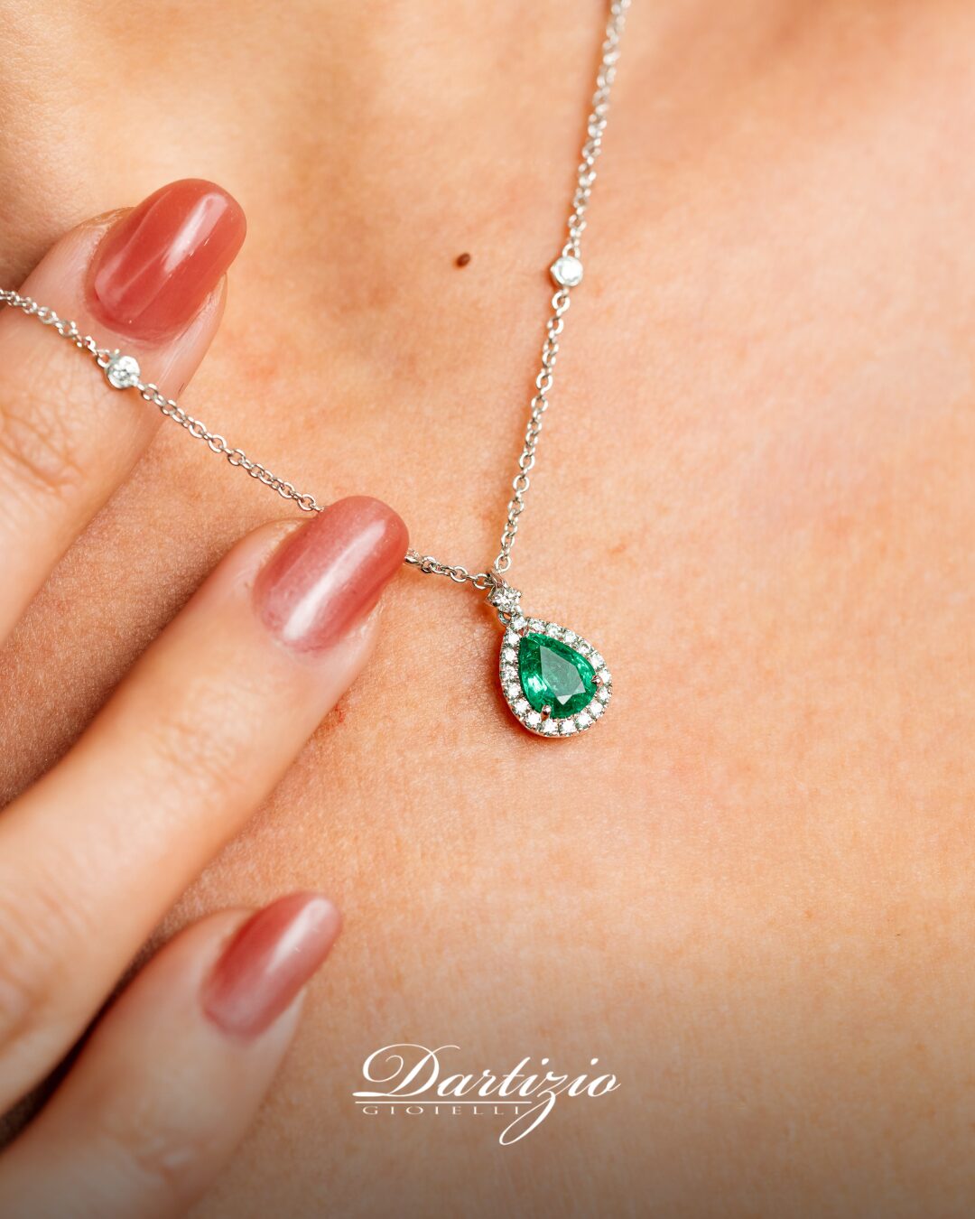Collana Donna Crivelli a Goccia con Smeraldo CT 0.75