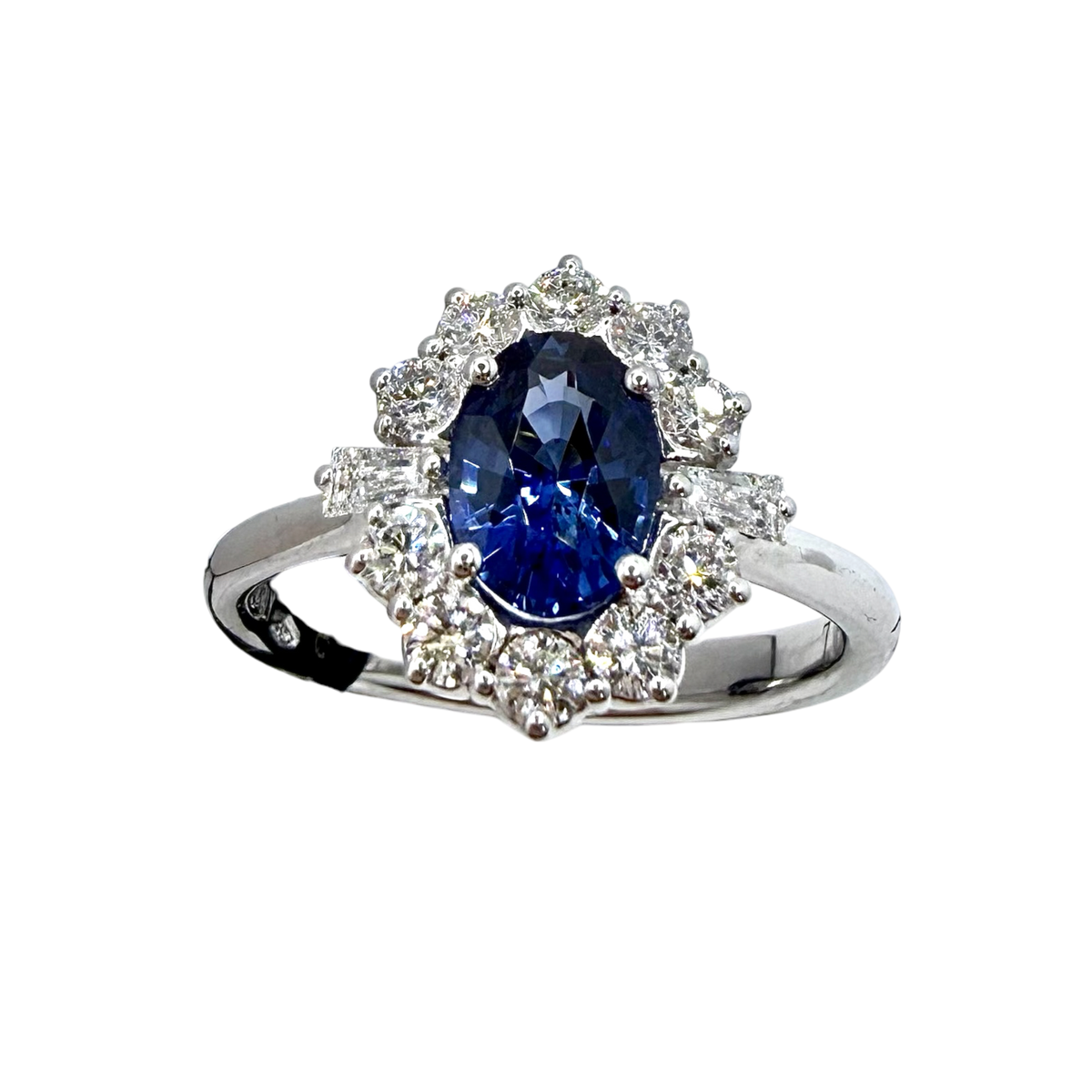 Anello Donna Recarlo con Diamanti e Zaffiro Ct. 0,93