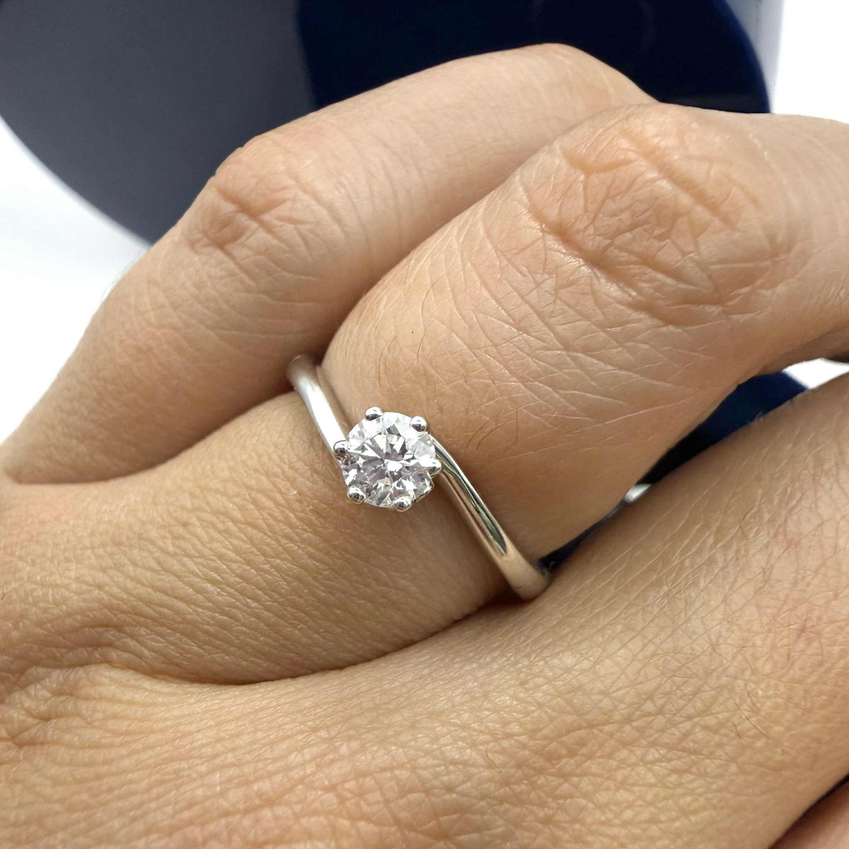 Anello Recarlo Solitario Anniversary Six con Diamanti Ct. 0.31