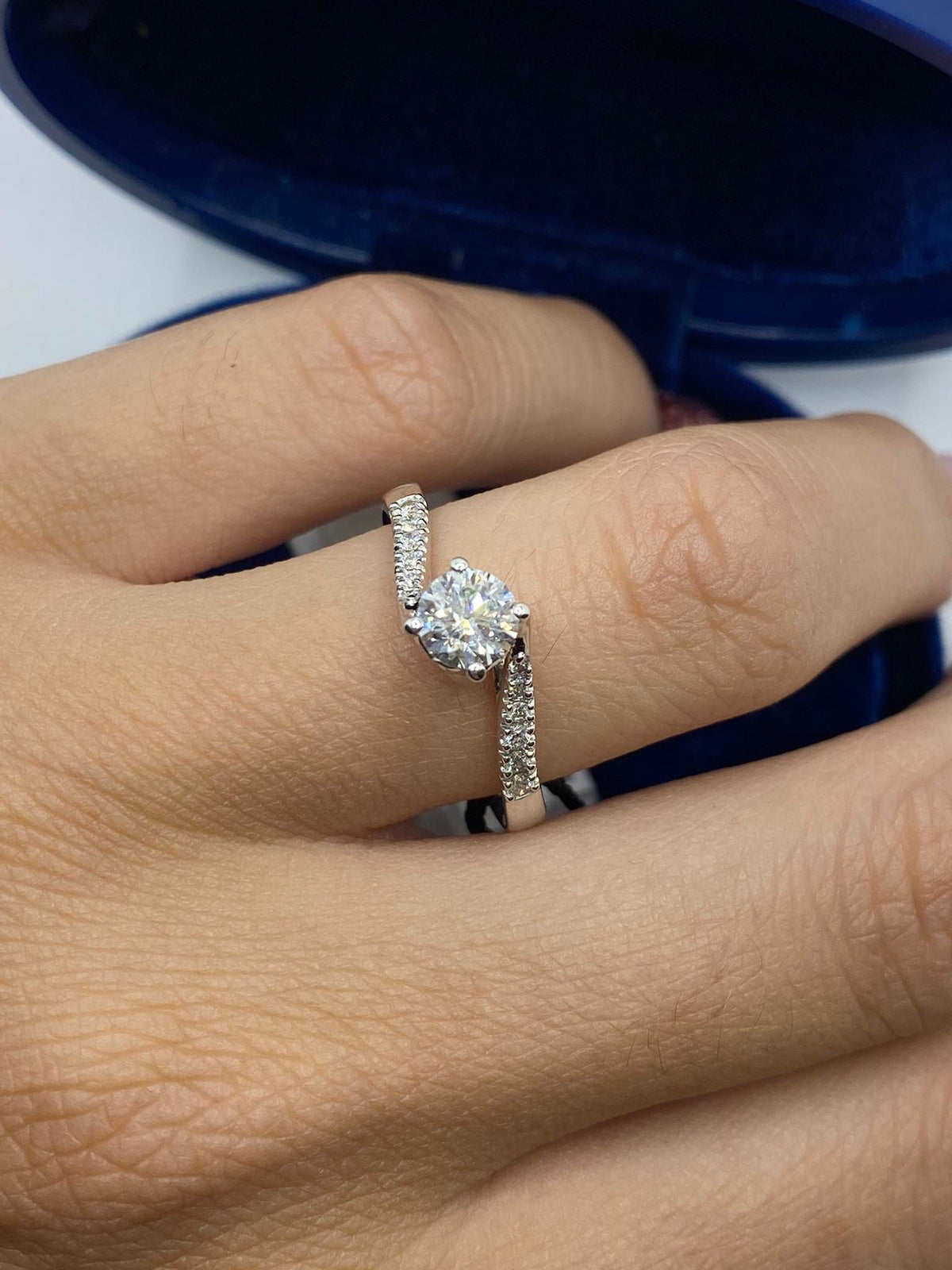 Anello Recarlo Solitario Anniversary con Diamanti Ct. 0,64