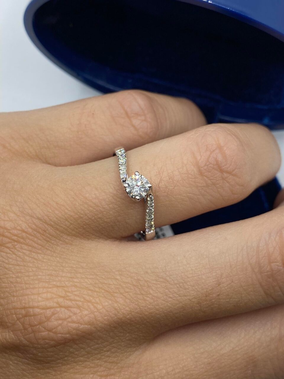 Anello Recarlo Solitario Anniversary con Diamanti Ct. 0.46