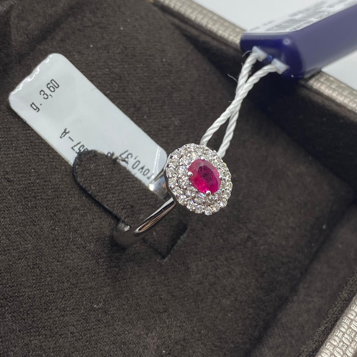 Anello Donna Crivelli con Diamanti e Rubino Ct. 0.37