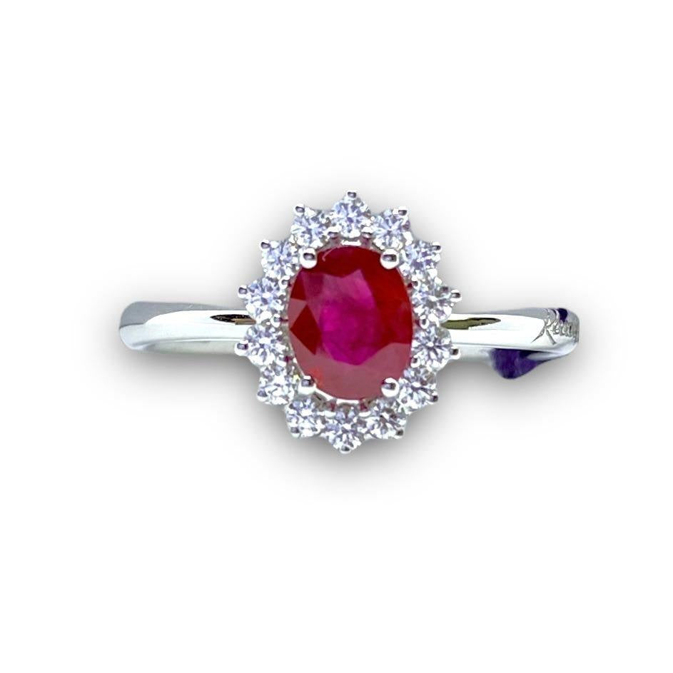 Anello Recarlo con Diamanti e Rubino Ct 0,60