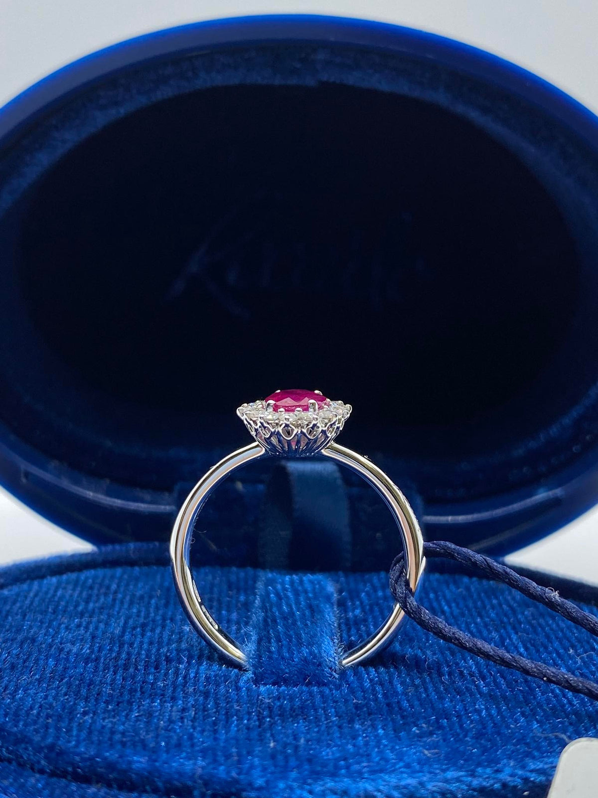 Anello Recarlo con Diamanti e Rubino Ct 0,60