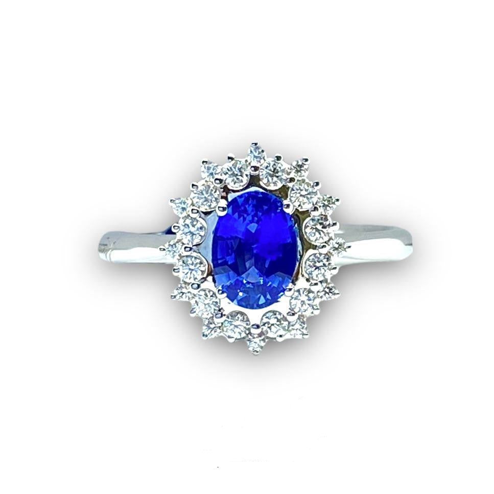 Anello Donna Recarlo con Diamanti e Zaffiro Ct. 0,80