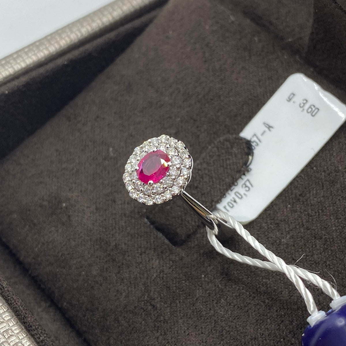 Anello Donna Crivelli con Diamanti e Rubino Ct. 0.37