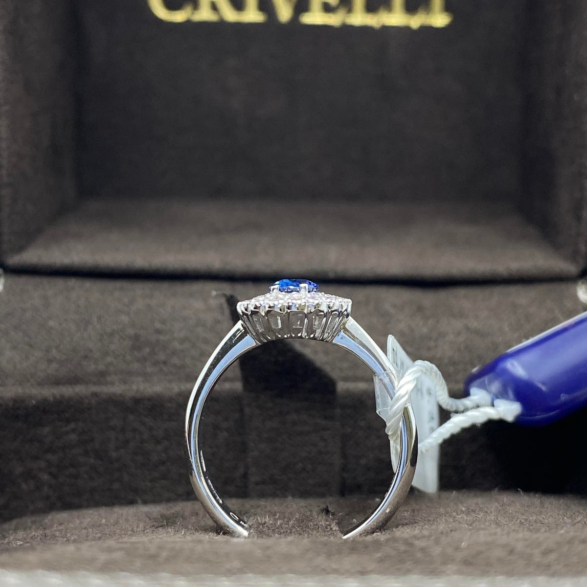Anello Donna Crivelli con Diamanti e Zaffiro Ct. 0,65