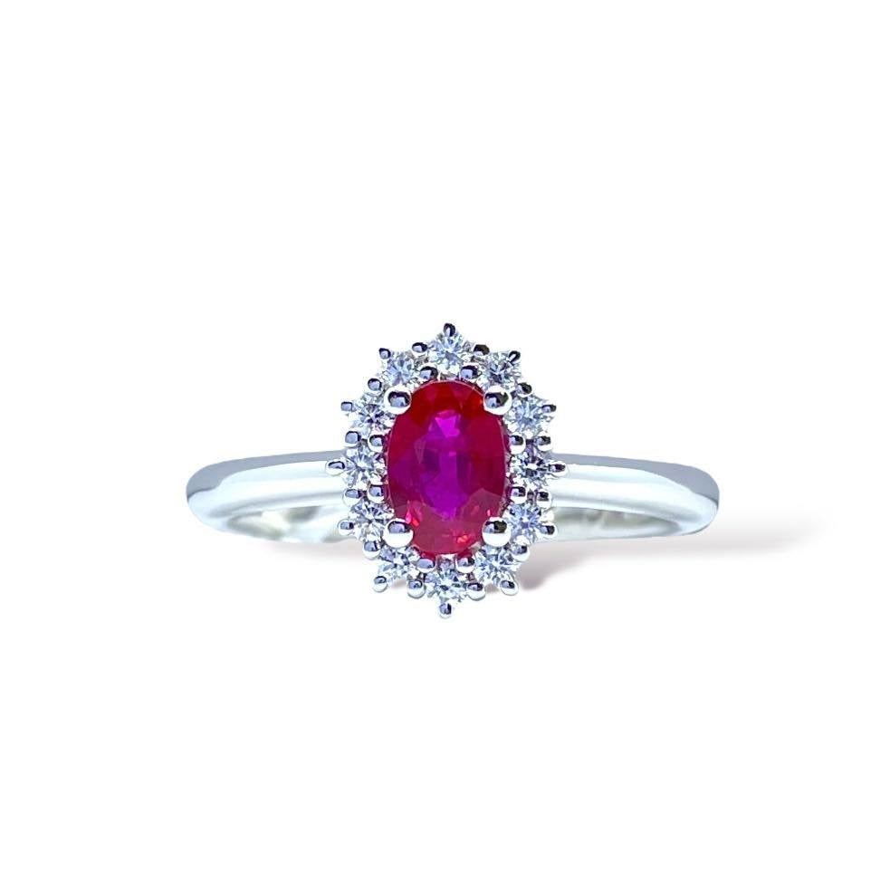 Anello Donna Crivelli con Diamanti e Rubino Ct. 0.53