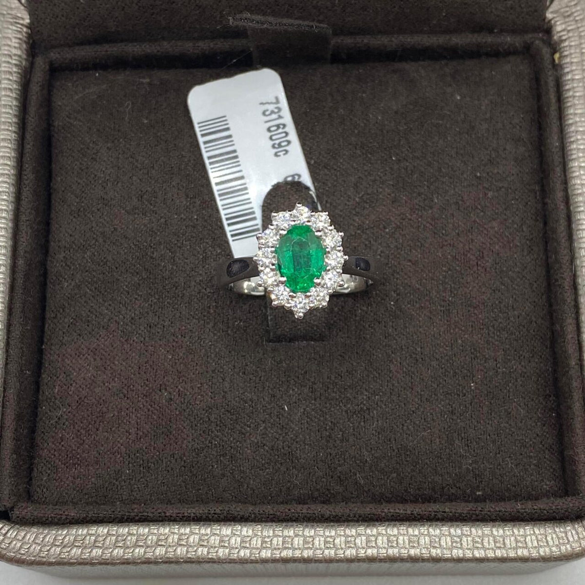 Anello Donna Crivelli con Smeraldo Ct 0.80 e Diamanti