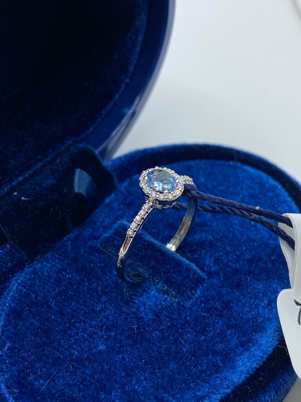 Anello donna Recarlo Iris con Diamanti e Acquamarina Ct. 0.25