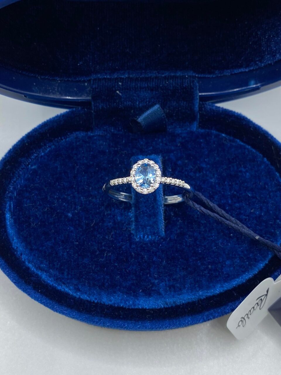 Anello donna Recarlo Iris con Diamanti e Acquamarina Ct. 0.25