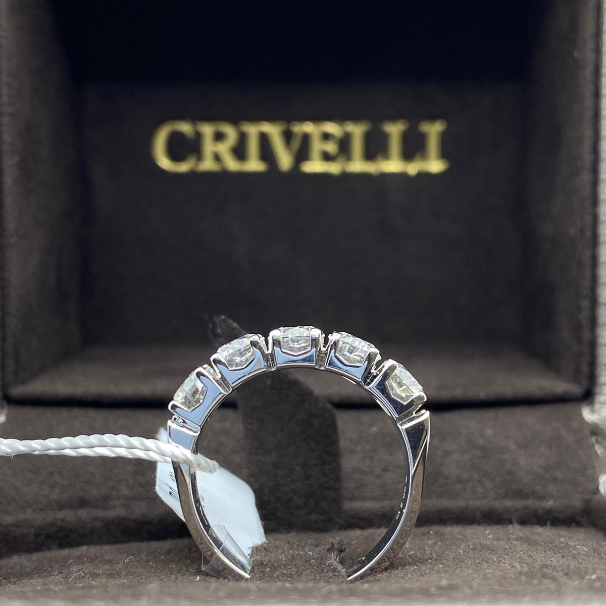 Anello Crivelli Veretta a 5 Pietre in Oro 18KT 18KT e Diamanti Ct 2.00