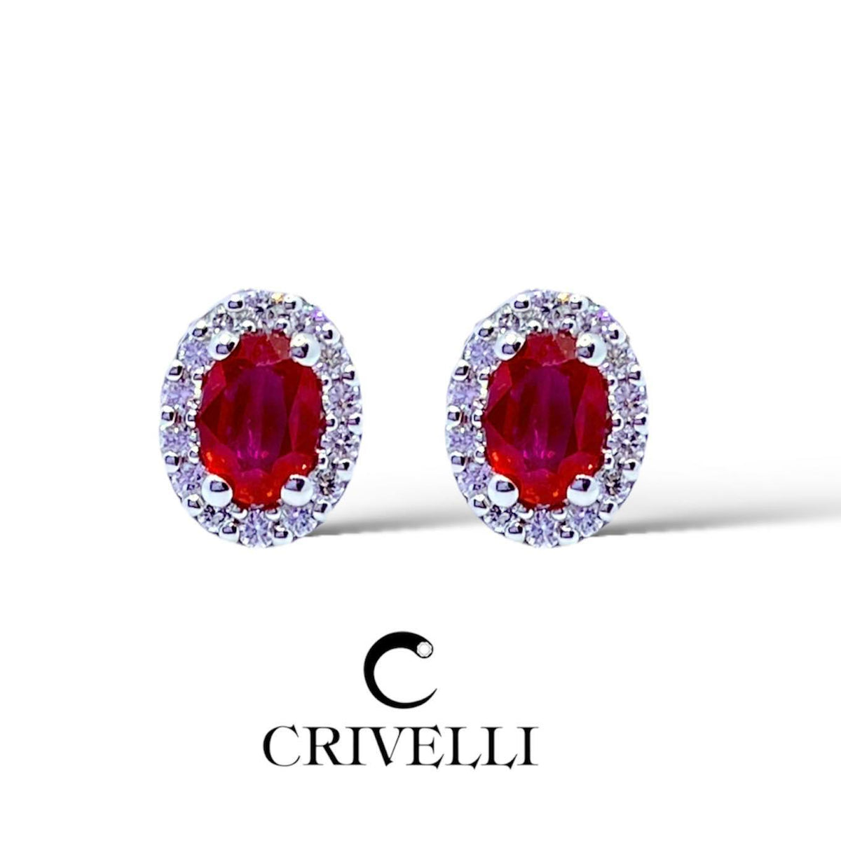 Orecchini Donna Crivelli con Diamanti e Rubino Ct. 1.24