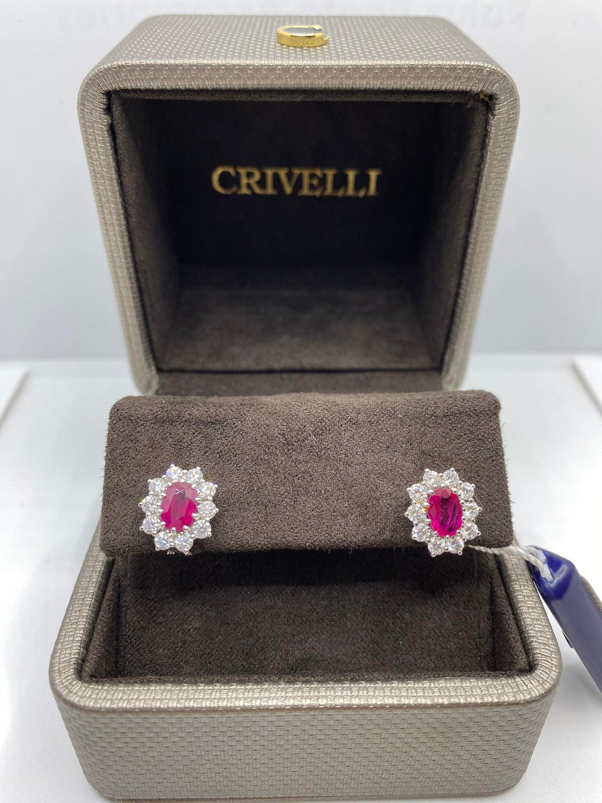 Orecchini Donna Crivelli con Diamanti e Rubino Ct. 1.98